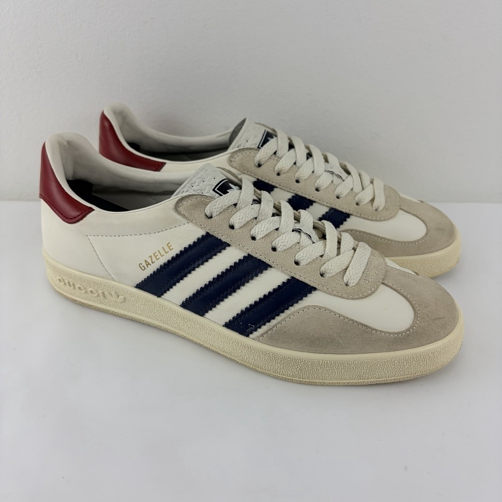 adidas x Gucci Gazelle Men's Size 6 White Navy Red Leather Suede Sneakers